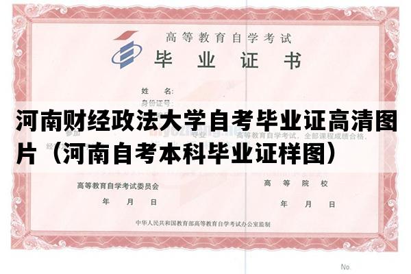 河南财经政法大学自考毕业证高清图片（河南自考本科毕业证样图）