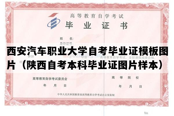 西安汽车职业大学自考毕业证模板图片（陕西自考本科毕业证图片样本）