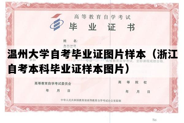 温州大学自考毕业证图片样本（浙江自考本科毕业证样本图片）