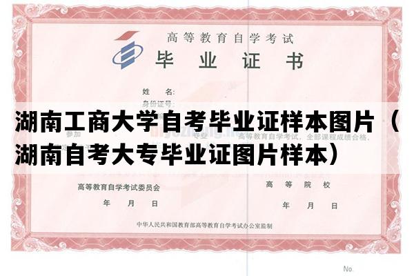 湖南工商大学自考毕业证样本图片（湖南自考大专毕业证图片样本）