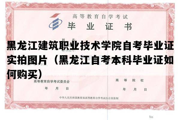 黑龙江建筑职业技术学院自考毕业证实拍图片（黑龙江自考本科毕业证如何购买）