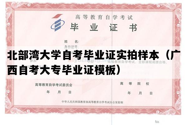 北部湾大学自考毕业证实拍样本（广西自考大专毕业证模板）