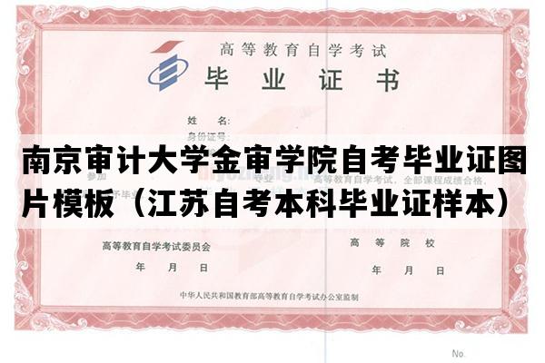 南京审计大学金审学院自考毕业证图片模板（江苏自考本科毕业证样本）