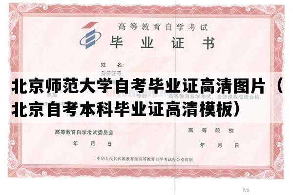 北京师范大学自考毕业证高清图片（北京自考本科毕业证高清模板）