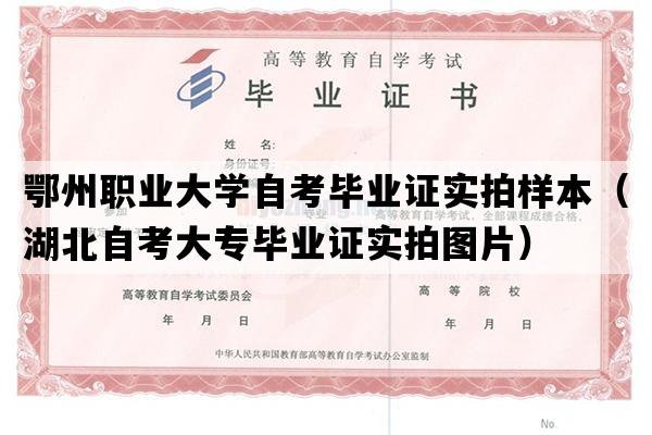 鄂州职业大学自考毕业证实拍样本（湖北自考大专毕业证实拍图片）