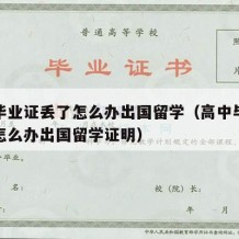 高中毕业证丢了怎么办出国留学（高中毕业证丢了怎么办出国留学证明）