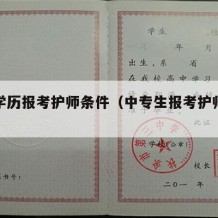 中专学历报考护师条件（中专生报考护师的条件）