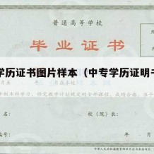 中专学历证书图片样本（中专学历证明书图片）