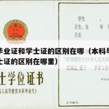 本科毕业证和学士证的区别在哪（本科毕业证和学士证的区别在哪里）