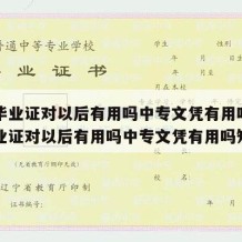 中专毕业证对以后有用吗中专文凭有用吗（中专毕业证对以后有用吗中专文凭有用吗知乎）