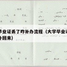 大学毕业证丢了咋补办流程（大学毕业证丢了怎么补回来）