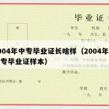 2004年中专毕业证长啥样（2004年的中专毕业证样本）