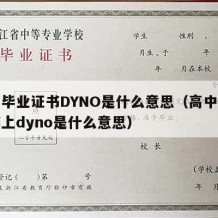 高中毕业证书DYNO是什么意思（高中毕业证书上dyno是什么意思）