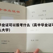 高中毕业证可以报考什么（高中毕业证可以报考什么大学）