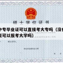 没有中专毕业证可以直接考大专吗（没有中专毕业证可以报考大学吗）