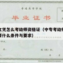 中专文凭怎么考幼师资格证（中专考幼师资格证需要什么条件与要求）