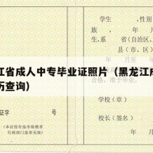 黑龙江省成人中专毕业证照片（黑龙江成人中专学历查询）