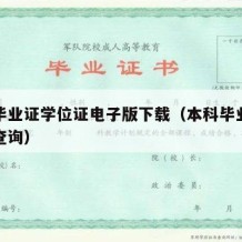 本科毕业证学位证电子版下载（本科毕业学位证书查询）