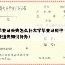 大学毕业证丢失怎么补大学毕业证原件（大学毕业证遗失如何补办）