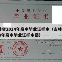 吉林省2014年高中毕业证样本（吉林省2014年高中毕业证样本图）