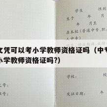 中专文凭可以考小学教师资格证吗（中专学历能考小学教师资格证吗?）