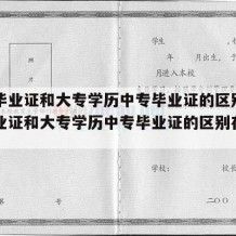 中专毕业证和大专学历中专毕业证的区别（中专毕业证和大专学历中专毕业证的区别在哪里）