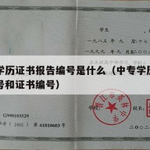 中专学历证书报告编号是什么（中专学历的报告编号和证书编号）