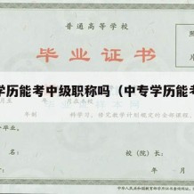 中专学历能考中级职称吗（中专学历能考什么职称）