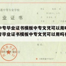 职业中专毕业证书模板中专文凭可以用吗（职业中专毕业证书模板中专文凭可以用吗有用吗）