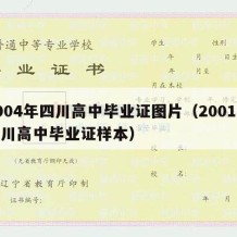 2004年四川高中毕业证图片（2001年四川高中毕业证样本）