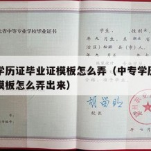 中专学历证毕业证模板怎么弄（中专学历证毕业证模板怎么弄出来）