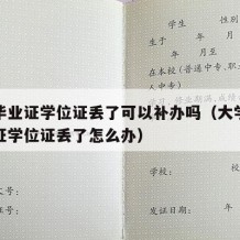 本科毕业证学位证丢了可以补办吗（大学本科毕业证学位证丢了怎么办）