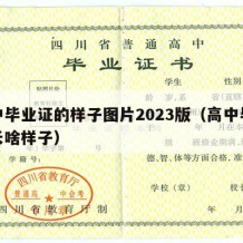 高中毕业证的样子图片2023版（高中毕业证长啥样子）