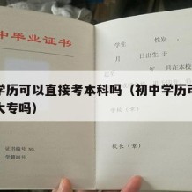 中专学历可以直接考本科吗（初中学历可以直接考大专吗）