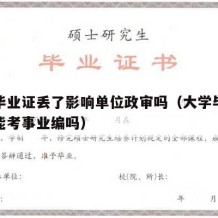 大学毕业证丢了影响单位政审吗（大学毕业证丢了能考事业编吗）