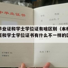 本科毕业证和学士学位证有啥区别（本科学历毕业证和学士学位证书有什么不一样的区别?）