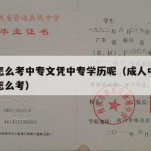 成人怎么考中专文凭中专学历呢（成人中专考大学怎么考）