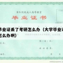 大学毕业证丢了考研怎么办（大学毕业证丢了考研怎么办啊）