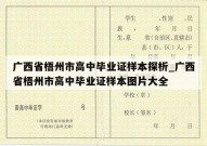 广西省梧州市高中毕业证样本探析_广西省梧州市高中毕业证样本图片大全