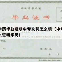 中专学历毕业证明中专文凭怎么填（中专毕业证怎么证明学历）