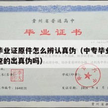 中专毕业证原件怎么辨认真伪（中专毕业证原件能查的出真伪吗）