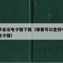 中专毕业证电子版下载（哪里可以查到中专毕业证电子版）