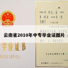 云南省2010年中专毕业证图片