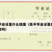 高中毕业证是什么档案（高中毕业证是在大学档案里吗）