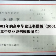 2001年的高中毕业证书模板（2001年的高中毕业证书模板图片）