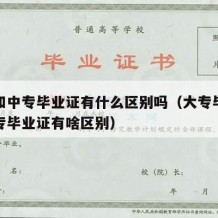 大专和中专毕业证有什么区别吗（大专毕业证跟中专毕业证有啥区别）