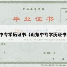 山东中专学历证书（山东中专学历证书图片）