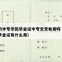 电大的中专学历毕业证中专文凭有用吗（电大中专毕业证有什么用）