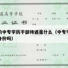 以前的中专学历干部待遇是什么（中专学历是干部身份吗）