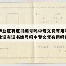 中专毕业证有证书编号吗中专文凭有用吗（中专毕业证有证书编号吗中专文凭有用吗知乎）